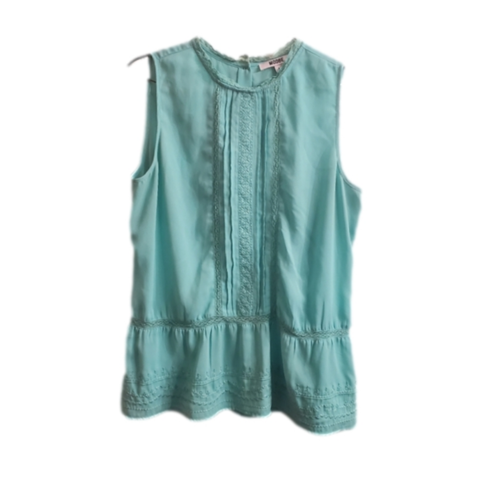 Modbe Teal Ruffle Blouse - L